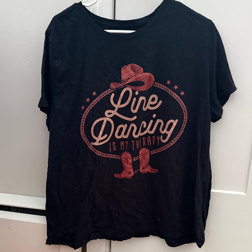 Black Line Dancing Graphic T-Shirt